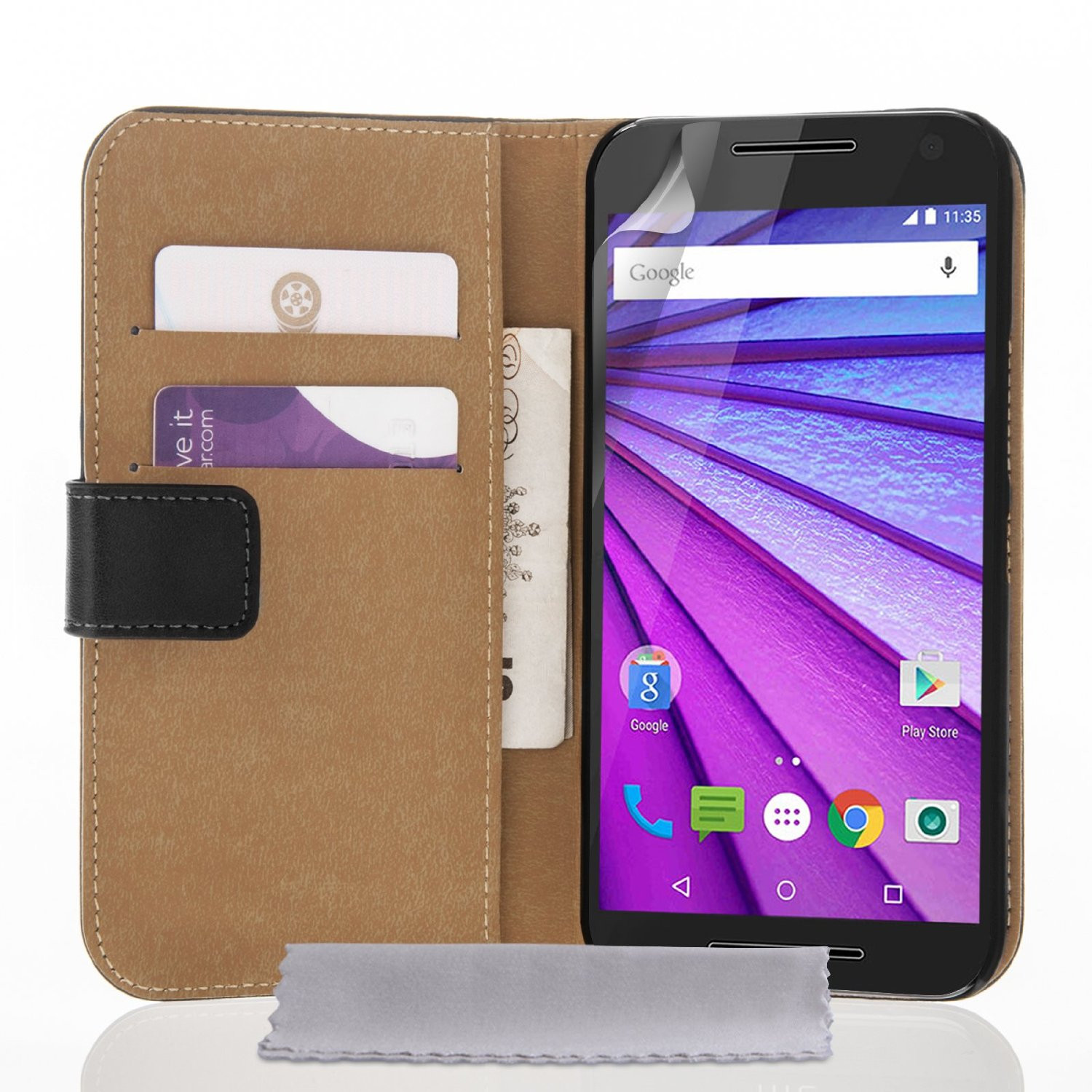 Δερμάτινη θήκη- πορτοφόλι για Motorola G 3rd Generation