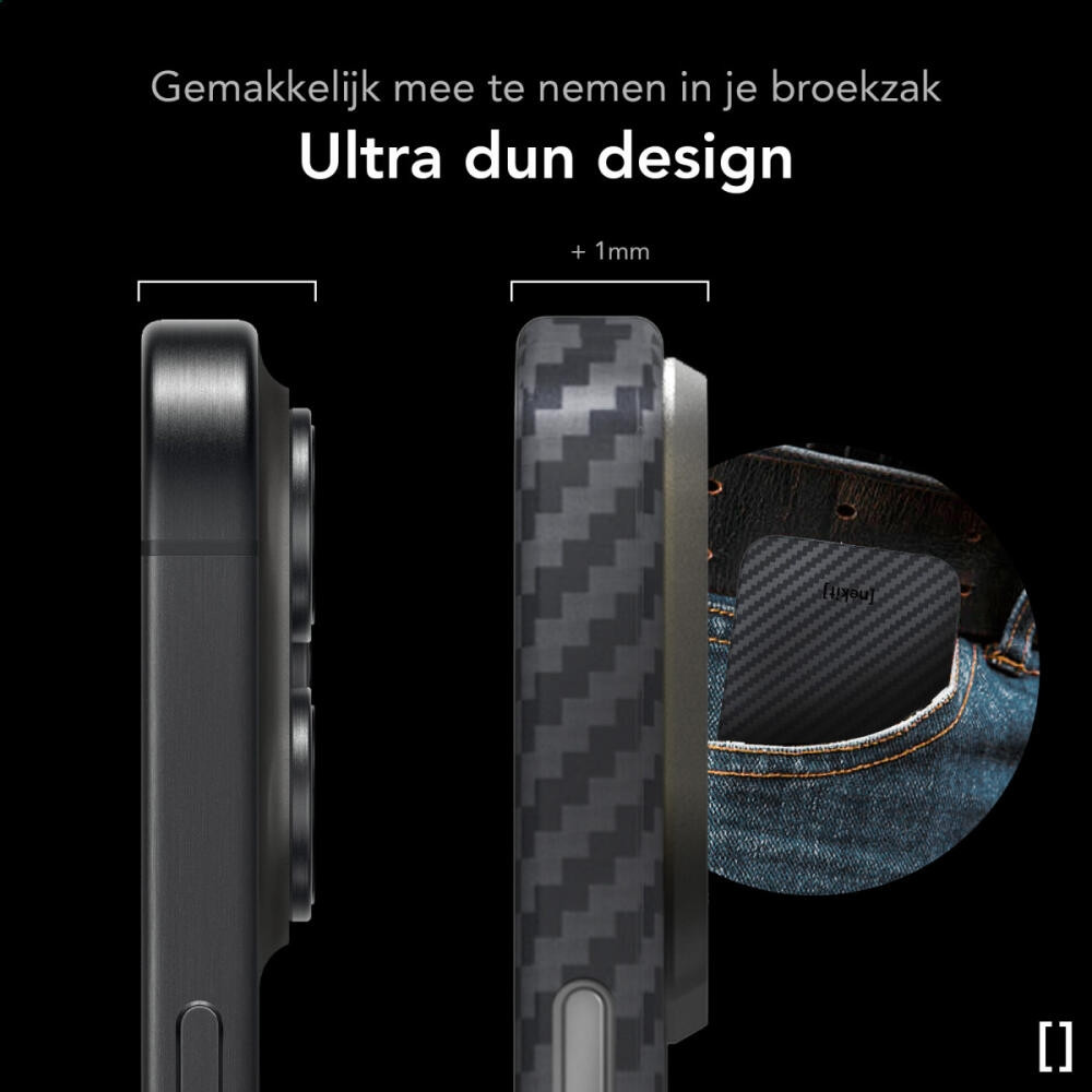 Nekit Fiber - Σκληρή MagSafe Θήκη Aramid Fiber - Apple iPhone 14 - 1mm - 1500D Kevlar - Black (8719246451942)