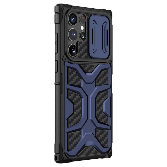 Nillkin Adventurer Armored Σκληρή Ανθεκτική Θήκη με Κάλυμμα για την Κάμερα - Samsung Galaxy S22 Ultra 5G - Blue (6902048235618)