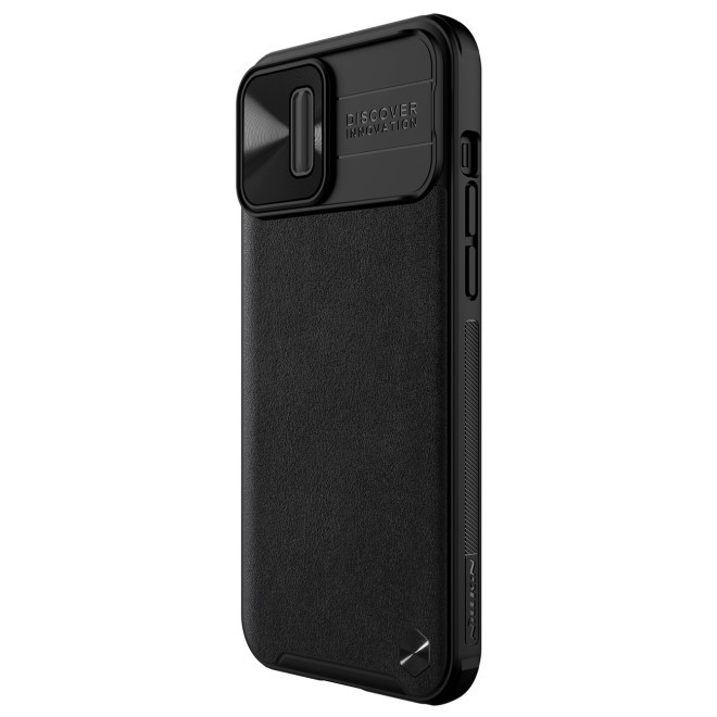 Nillkin CamShield Leather Case - Δερμάτινη Θήκη με Κάλυμμα για την Κάμερα - Apple iPhone 13 Pro Max - Black (6902048237346)