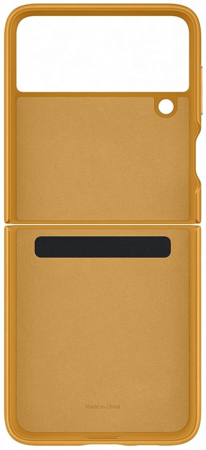 Official Samsung Leather Cover - Δερμάτινη Θήκη Samsung Galaxy Z Flip3 5G - Mustard (EF-VG991LBEGWW)