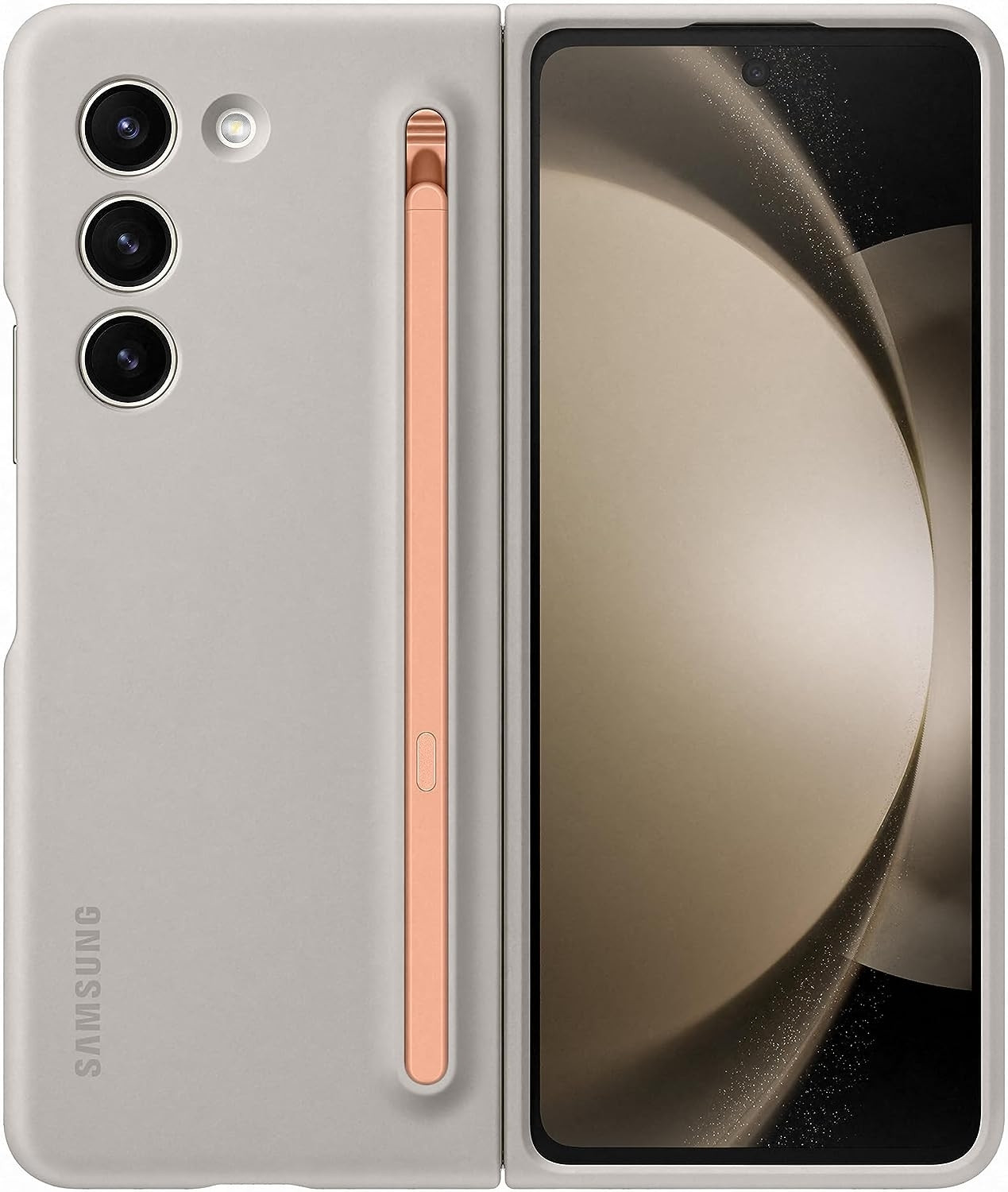 Official Samsung Slim S-Pen - Σκληρή Θήκη Samsung Galaxy Z Fold5 με S Pen - Sand (EF-OF94PCUEGWW)