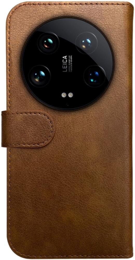 PU Θήκη Πορτοφόλι - Xiaomi 14 Ultra - Rosso Element - Brown (8719246446344) 