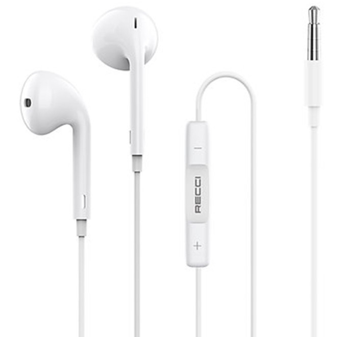 Recci REP-L07 - Ενσύρματα Handsfree Ακουστικά με 3.5mm Jack - White (6955482573488)