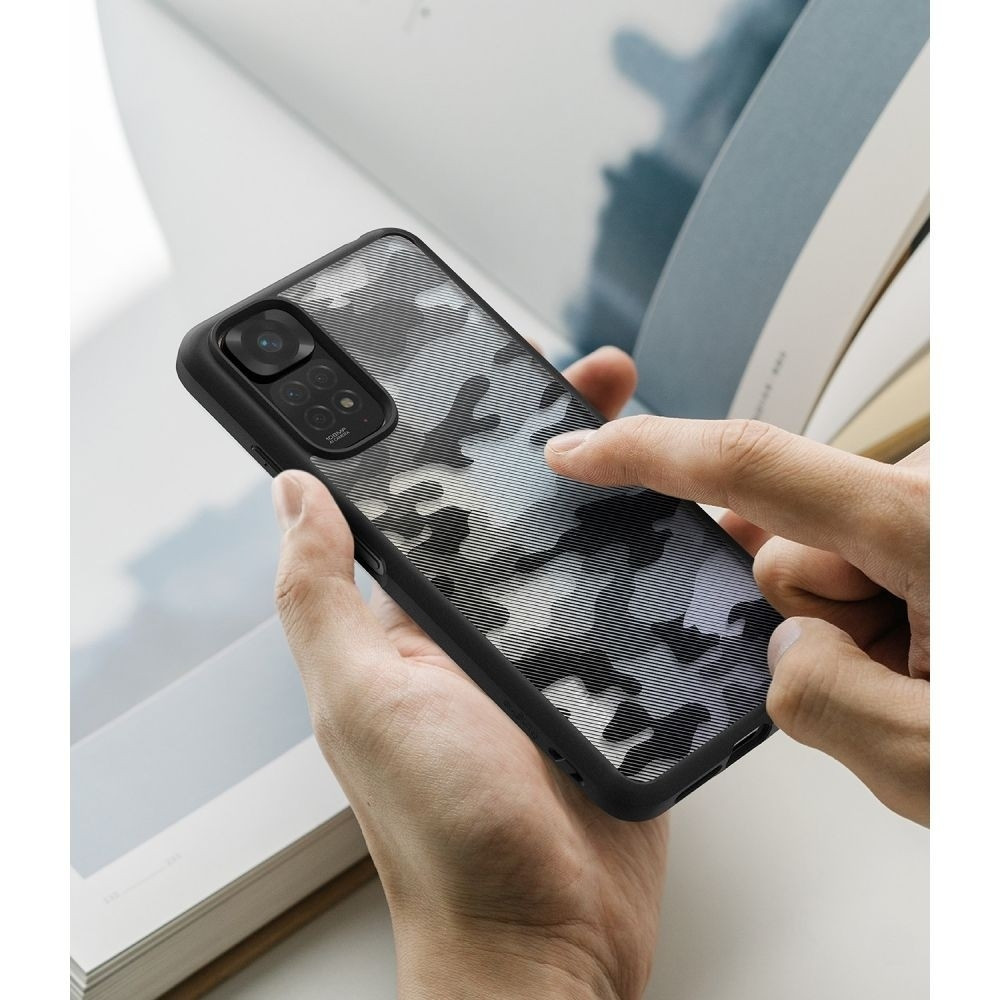 Ringke Fusion Σκληρή Θήκη με TPU Bumper - Xiaomi Redmi Note 11 / 11S - Matte Camo Black (8809848208997)