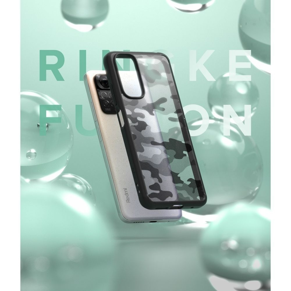 Ringke Fusion Σκληρή Θήκη με TPU Bumper - Xiaomi Redmi Note 11 / 11S - Matte Camo Black (8809848208997)