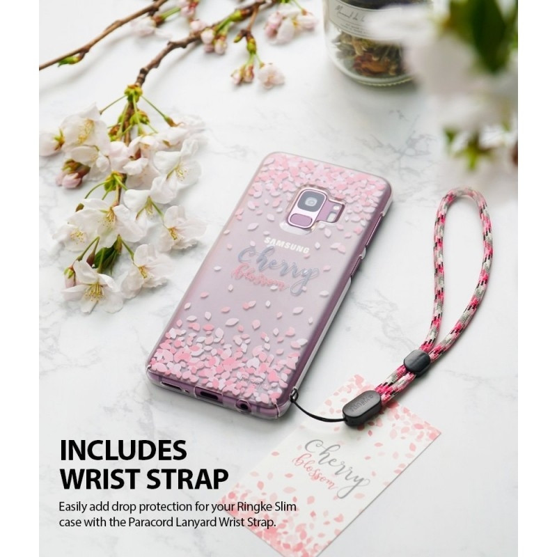 Ringke Slim Cherry Blossom Θήκη Samsung Galaxy S9 - Clear Mist + Strap (13007)