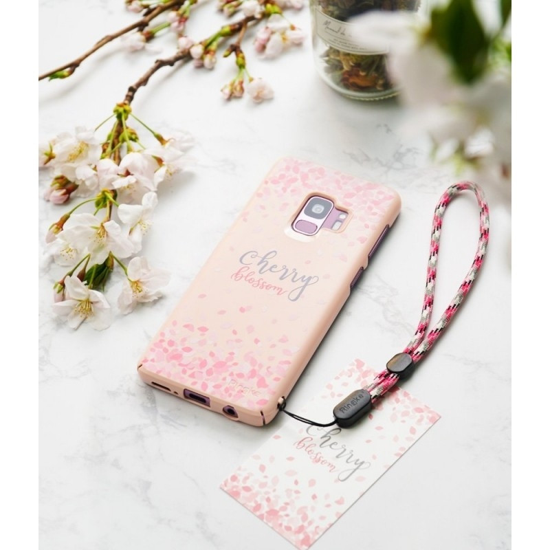 Ringke Slim Cherry Blossom Θήκη Samsung Galaxy S9 - Peach Pink + Strap
