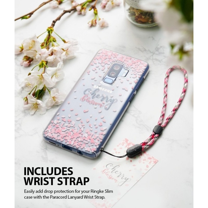 Ringke Slim Cherry Blossom Θήκη Samsung Galaxy S9 Plus - Clear Mist + Strap 