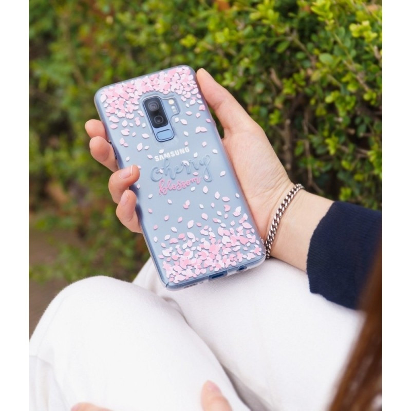 Ringke Slim Cherry Blossom Θήκη Samsung Galaxy S9 Plus - Clear Mist + Strap 