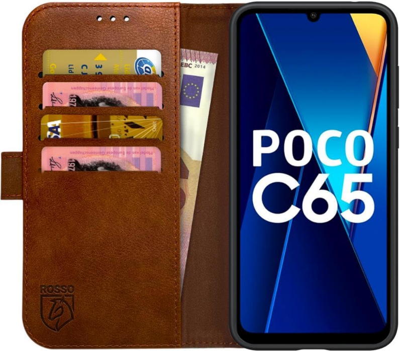 Rosso Element PU Θήκη Πορτοφόλι Xiaomi Redmi 13C 4G / Poco C65 - Brown (8719246440656) 