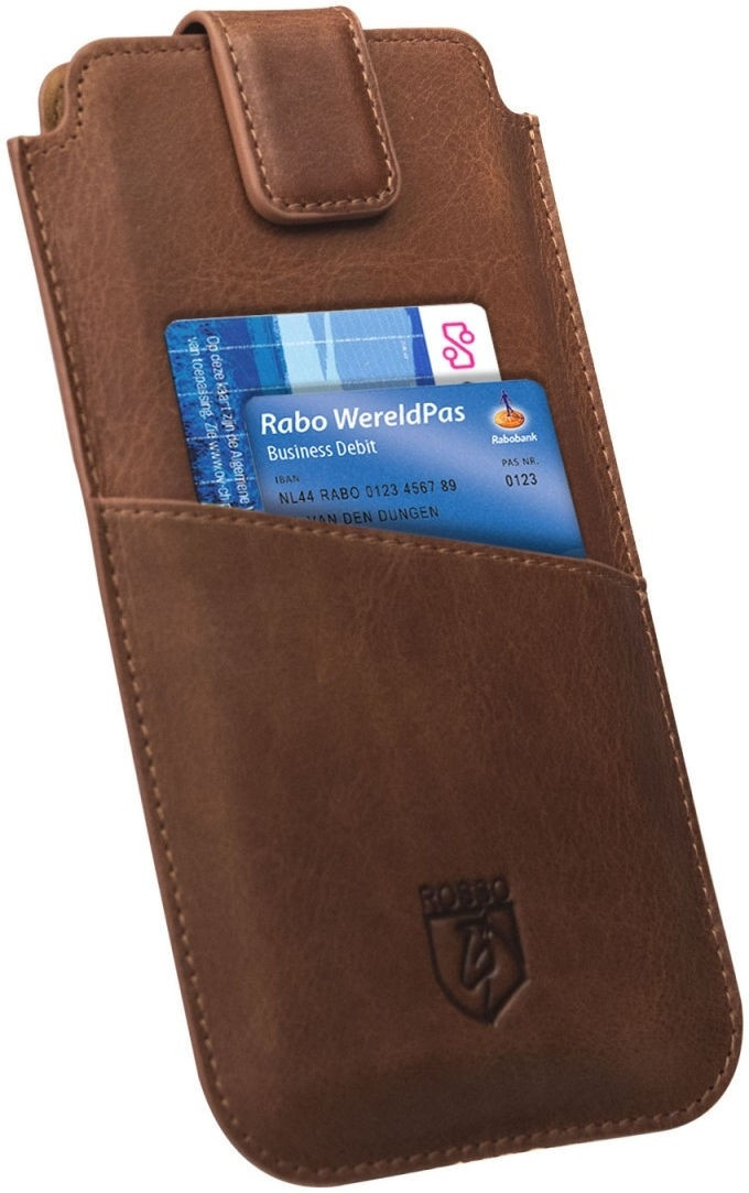 Rosso Deluxe Select Insert Case - Universal Δερμάτινη Θήκη για Smartphones / Κινητά - 14 x 7 cm - Brown (94647)