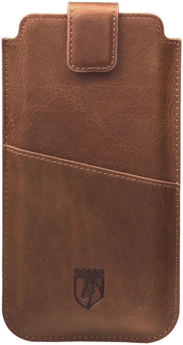 Rosso Deluxe Select Insert Case - Universal Δερμάτινη Θήκη για Smartphones / Κινητά - 14 x 7 cm - Brown (94647)