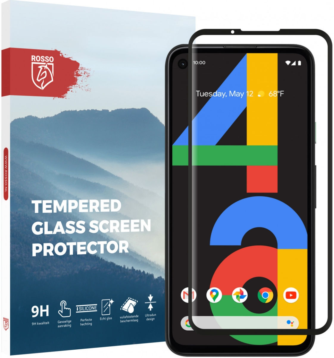 Rosso Tempered Glass - FullFace Αντιχαρακτικό Προστατευτικό Γυαλί Οθόνης Google Pixel 4a - Black