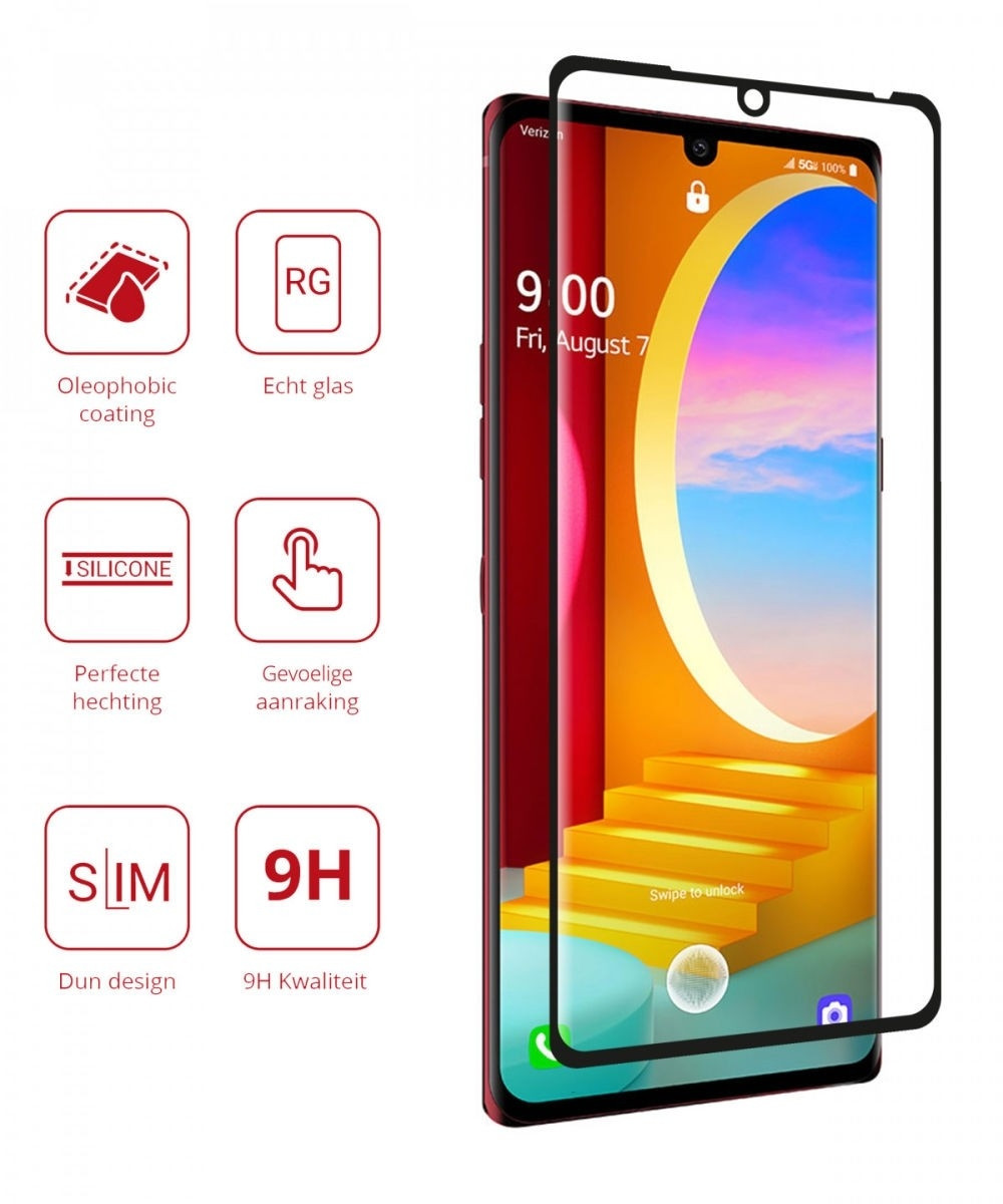 Rosso Tempered Glass - FullFace Αντιχαρακτικό Προστατευτικό Γυαλί Οθόνης LG Velvet - Black