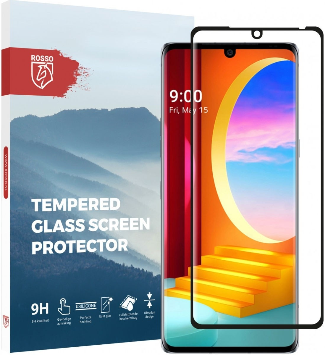 Rosso Tempered Glass - FullFace Αντιχαρακτικό Προστατευτικό Γυαλί Οθόνης LG Velvet - Black