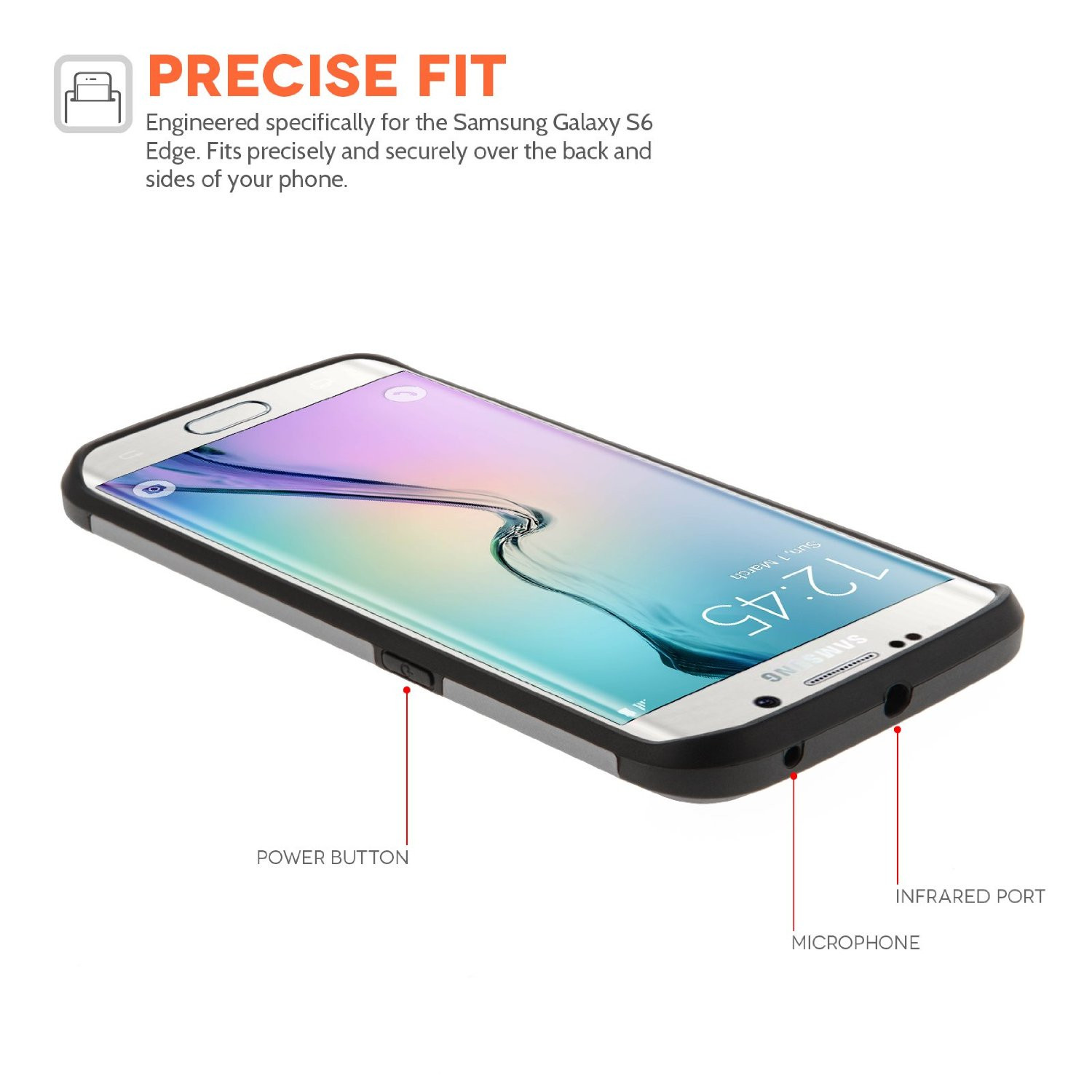 ανθεκτική θήκη για Samsung Galaxy S6 Edge ασημί 