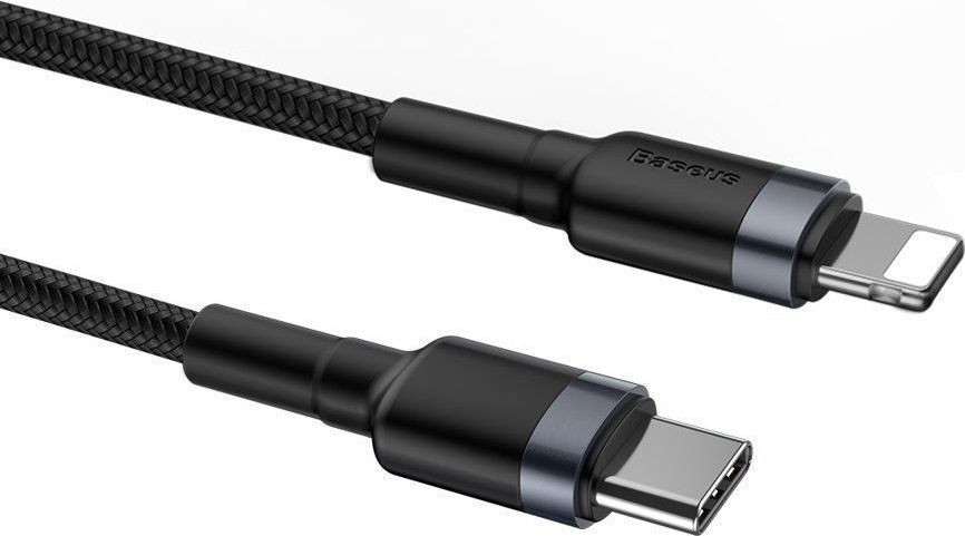 Baseus Cafule Braided USB 3.0 Cable USB-C male - Lightning Μαύρο 1m (CATLKLF-G1) (200-109-479)