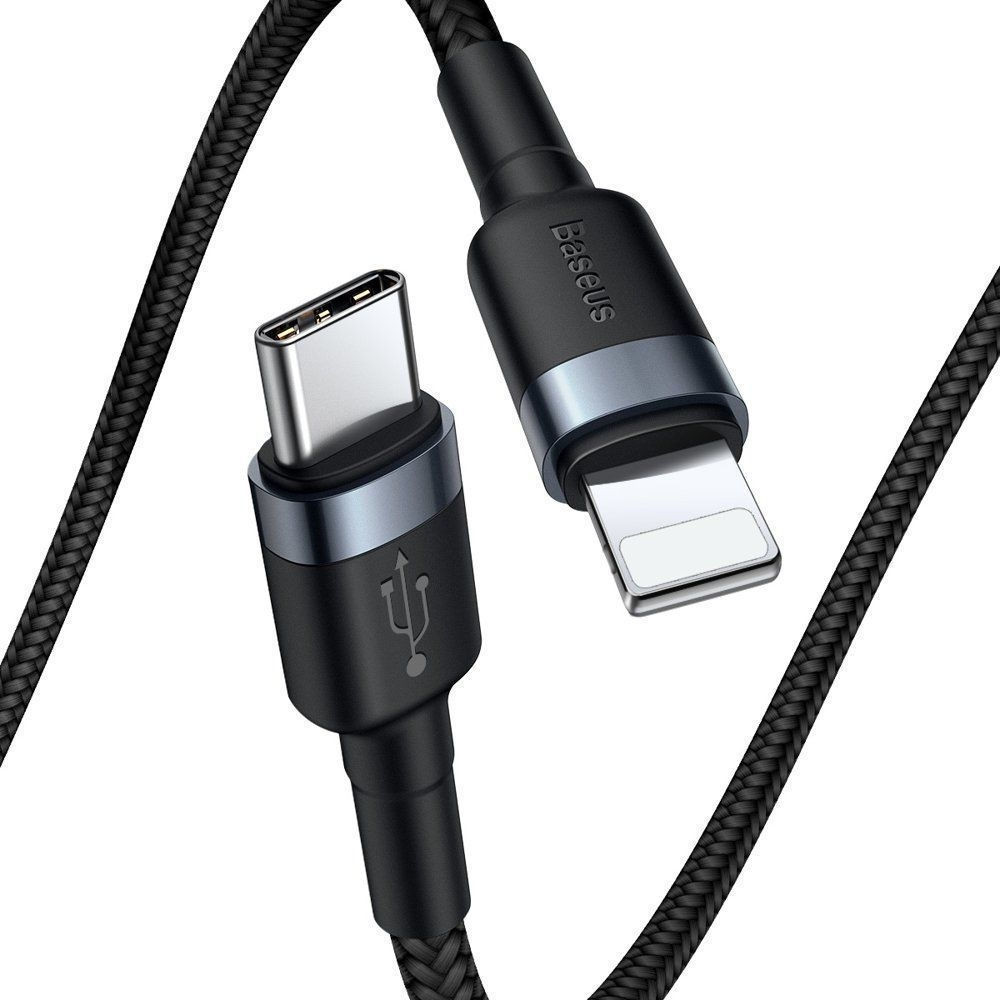 Baseus Cafule Braided USB 3.0 Cable USB-C male - Lightning Μαύρο 1m (CATLKLF-G1) (200-109-479)