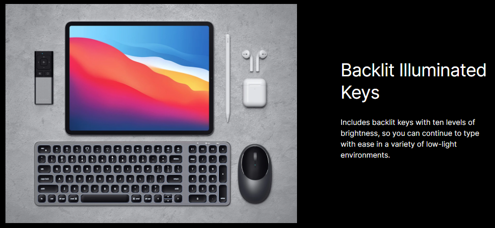 Satechi Compact Backlit Bluetooth Keyboard - Ασύρματο Πληκτρολόγιο - Black (ST-ACBKM)