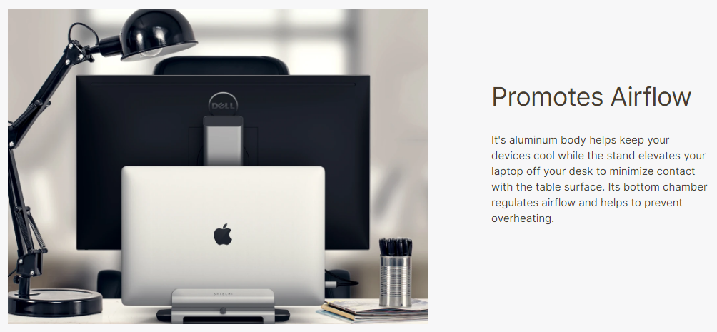 Satechi Universal Aluminum Vertical Laptop Stand - Βάση Στήριξης για Laptop&Tablet - Jet Black (ST-ALVLSK)