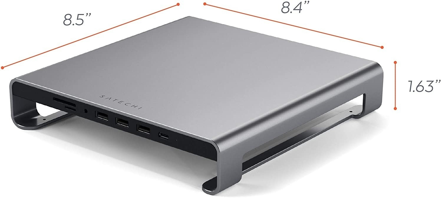 Satechi Type-C Aluminum Monitor Stand Hub for Imac- Βάση Αλουμινίου για Οθόνη Imac - Space Gray (ST-AMSHM)