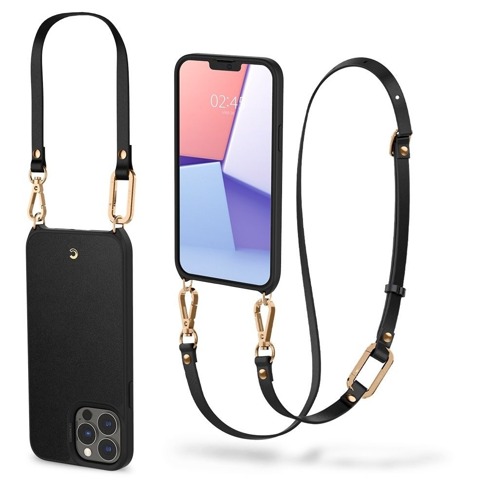 Spigen Cyrill Classic Charm Θήκη με Ρυθμιζόμενο Λουράκι Λαιμού / Χειρός Apple iPhone 13 Pro Max - Black (ACS03176)