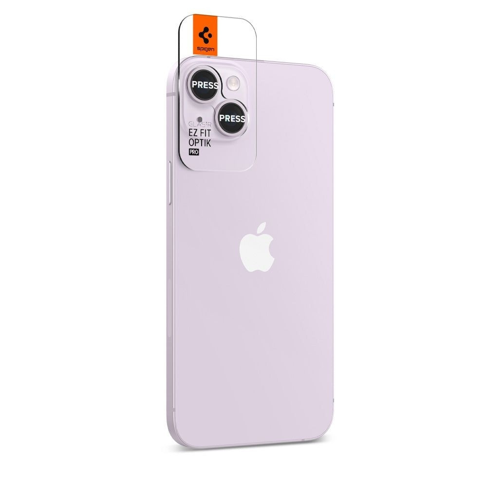 Spigen GLAS.tR EZ Fit OPTIK Pro Camera Lens Protector - Αντιχαρακτικό Προστατευτικό Γυαλί για Φακό Κάμερας Apple iPhone 14 / 14 Plus - 2 Τεμάχια - Blue (AGL05602)