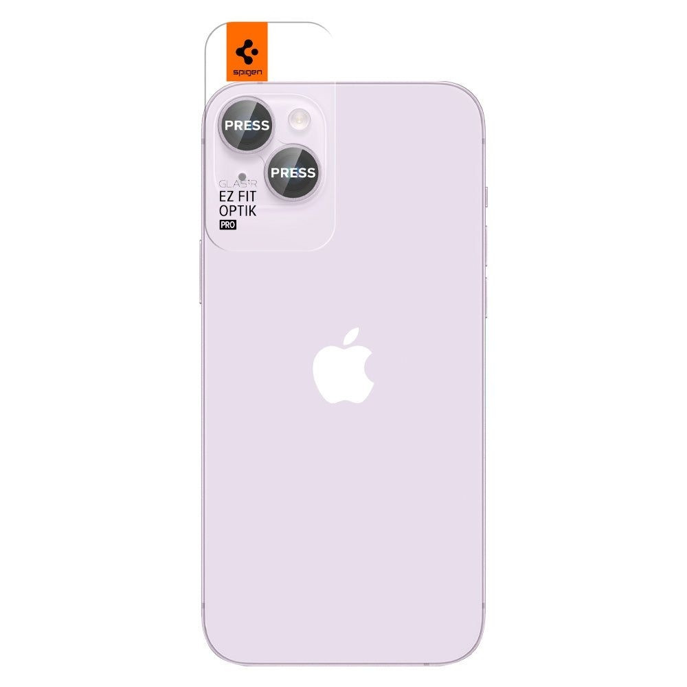 Spigen GLAS.tR EZ Fit OPTIK Pro Camera Lens Protector - Αντιχαρακτικό Προστατευτικό Γυαλί για Φακό Κάμερας Apple iPhone 14 / 14 Plus - 2 Τεμάχια - Blue (AGL05602)