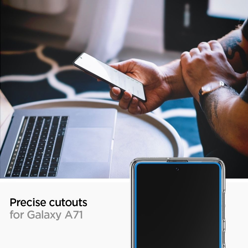 Spigen Fullface Tempered Glass Samsung Galaxy A71 5G GLAS.tR Slim - Black (AGL01049)