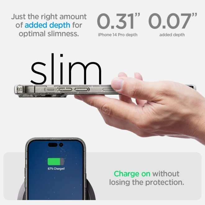 Spigen Liquid Crystal Glitter - Θήκη Σιλικόνης Apple iPhone 14 Pro - Crystal Quartz (ACS04954)