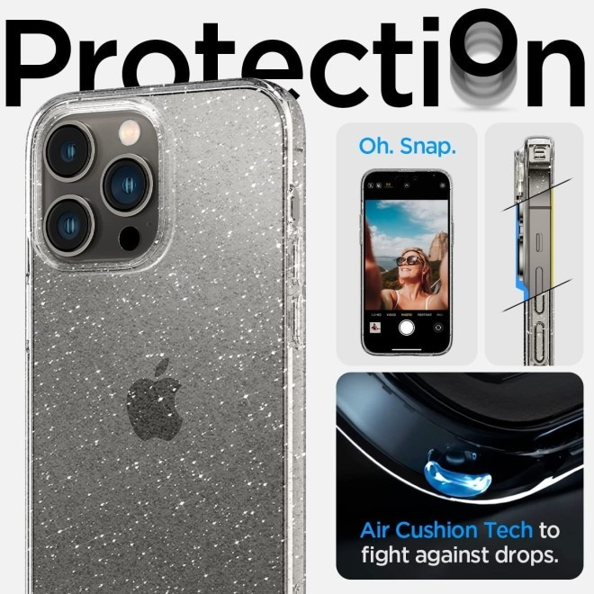 Spigen Liquid Crystal Glitter - Θήκη Σιλικόνης Apple iPhone 14 Pro - Crystal Quartz (ACS04954)