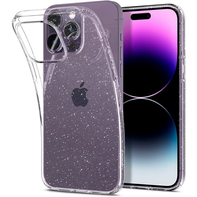 Spigen Liquid Crystal Glitter - Θήκη Σιλικόνης Apple iPhone 14 Pro - Crystal Quartz (ACS04954)