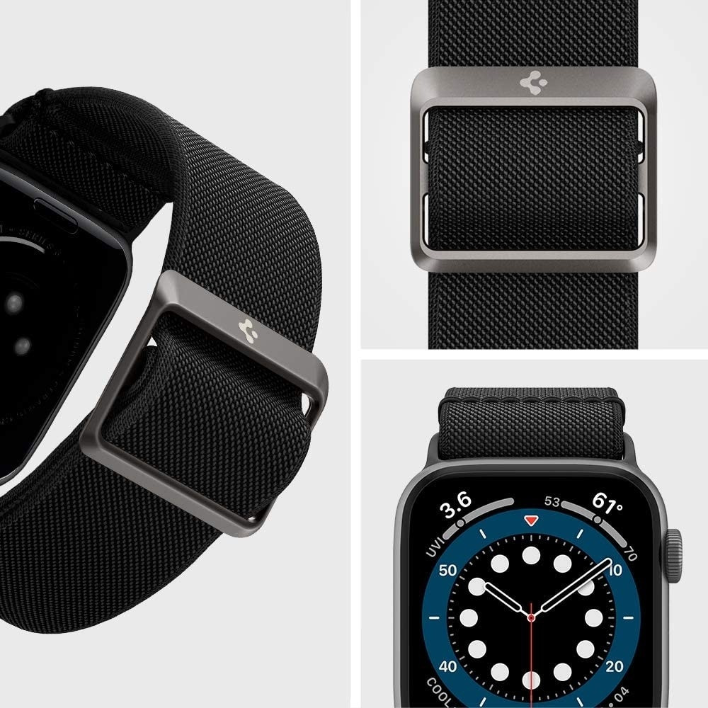 Spigen Lite Fit Υφασμάτινο Λουράκι Apple Watch SE/7/6/5/4/3 (41/40/38mm) - Black (AMP02290)