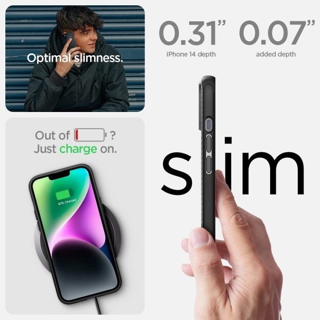 Spigen Mag Armor MagFit - Θήκη Σιλικόνης MagSafe Apple iPhone 14 - Matte Black (ACS05065)