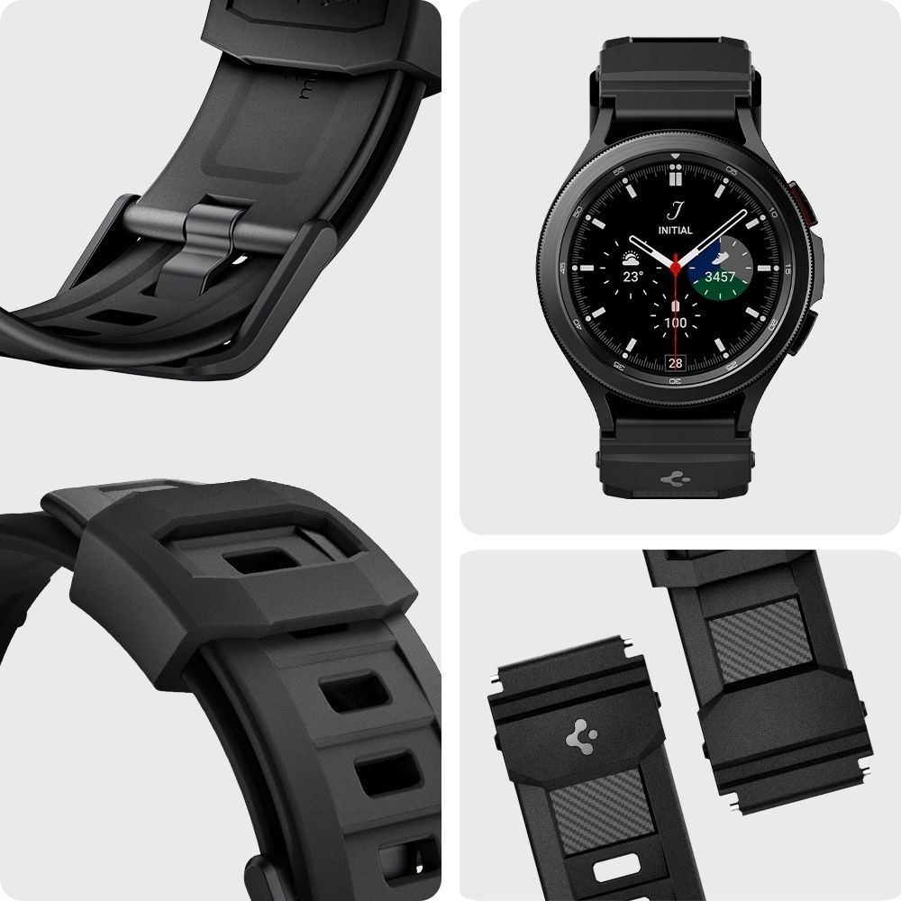 Spigen Rugged Band Λουράκι Σιλικόνης (20mm) Samsung Galaxy Watch 4 / Classic 4 - Matte Black (AMP04031)