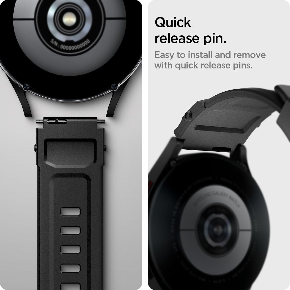 Spigen Rugged Band Λουράκι Σιλικόνης (20mm) Samsung Galaxy Watch 4 / Classic 4 - Matte Black (AMP04031)
