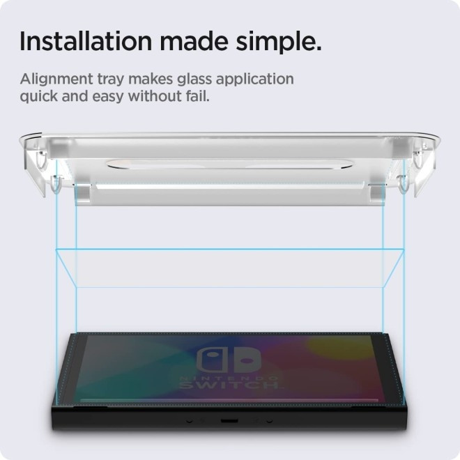 Spigen Tempered Glass GLAS.tR EZ Fit - Αντιχαρακτικό Γυαλί Οθόνης Nintendo Switch Oled - 2 Τεμάχια (AGL03829)