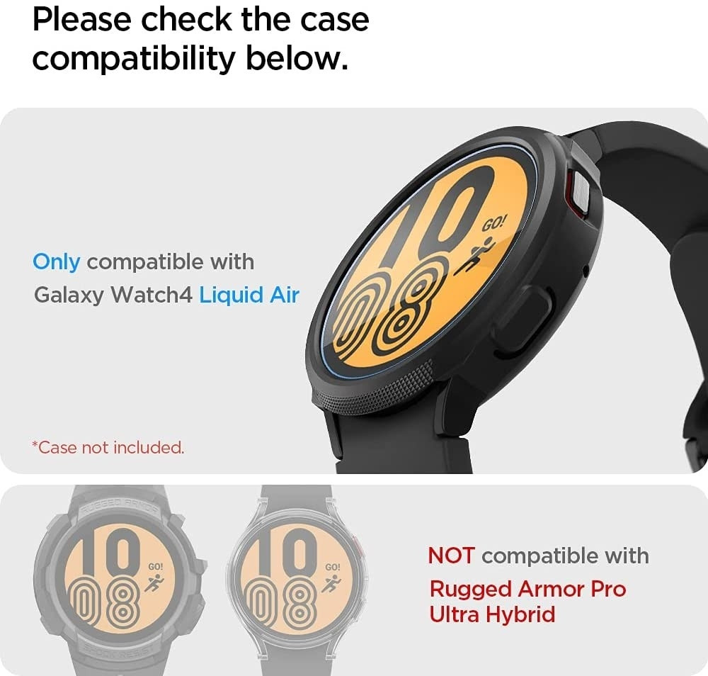 Spigen Tempered Glass GLAS.tR EZ Fit - Αντιχαρακτικό Γυαλί Οθόνης Samsung Galaxy Watch 4 44mm - 2 Τεμάχια (AGL03429)