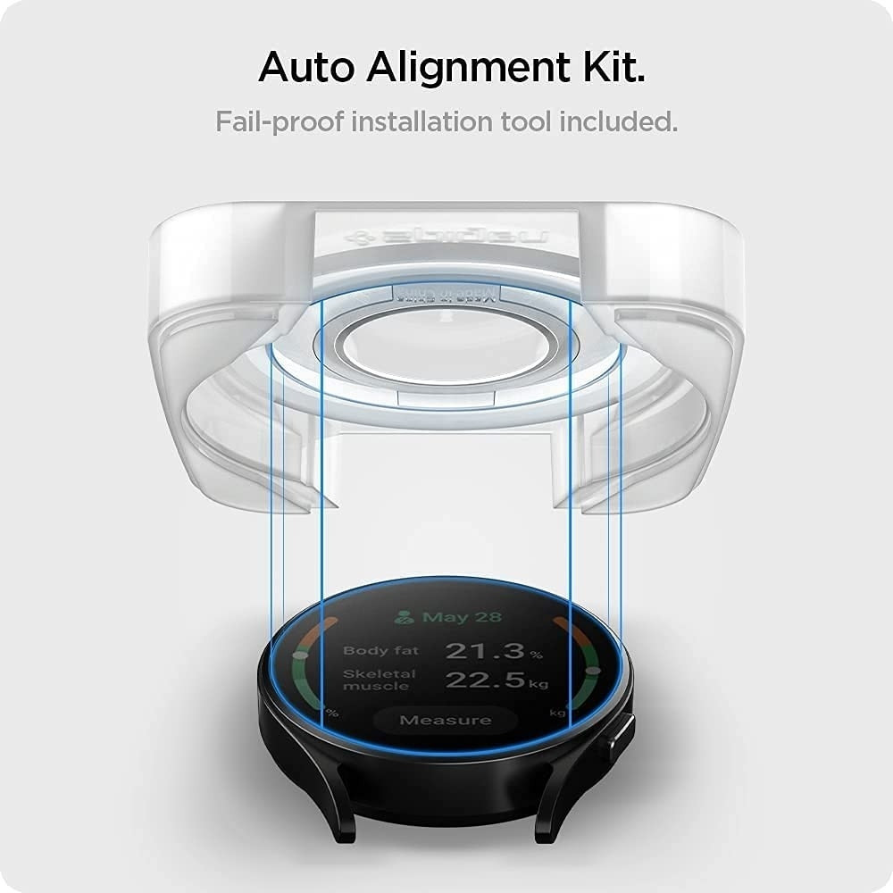 Spigen Tempered Glass GLAS.tR EZ Fit - Αντιχαρακτικό Γυαλί Οθόνης Samsung Galaxy Watch 4 44mm - 2 Τεμάχια (AGL03429)