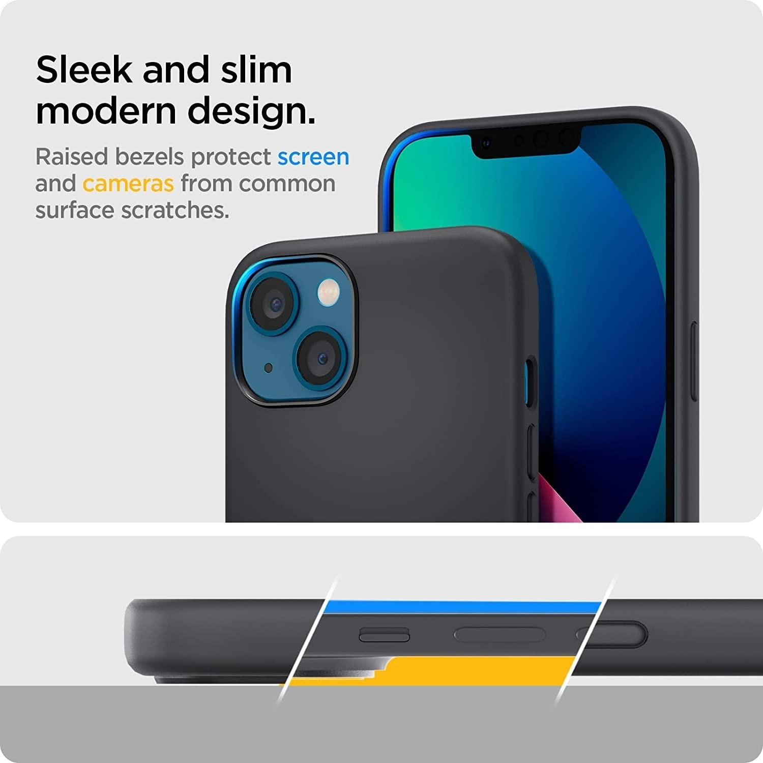 Spigen Θήκη Silicone Fit Apple iPhone 13 mini - Black (ACS03339