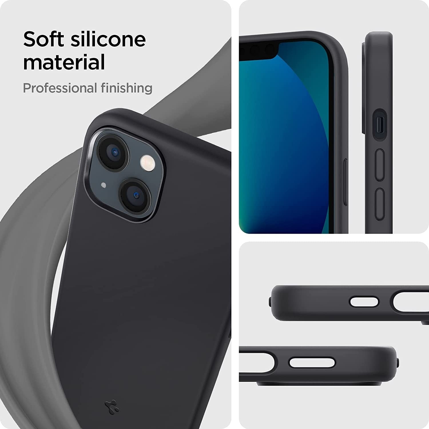 Spigen Θήκη Silicone Fit Apple iPhone 13 mini - Black (ACS03339
