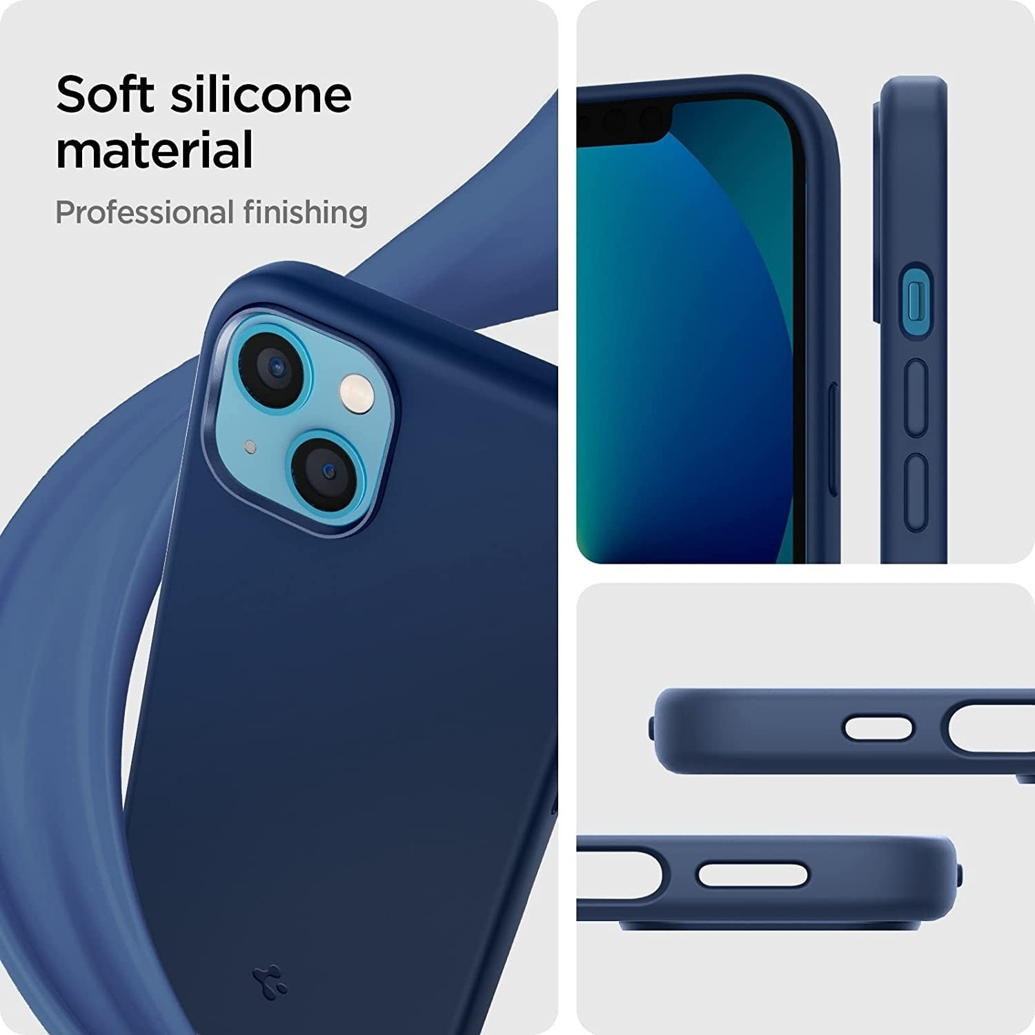 Spigen Θήκη Silicone Fit Apple iPhone 13 mini - Navy Blue (ACS03341) 