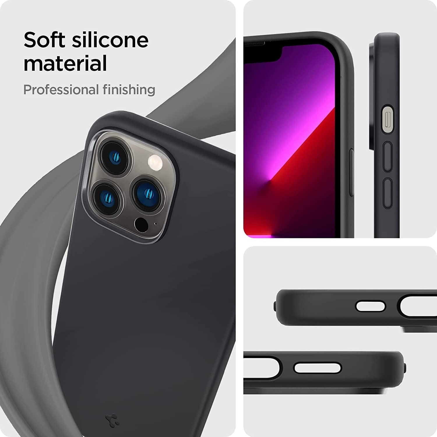 Spigen Θήκη Silicone Fit Apple iPhone 13 Pro Max - Black (ACS03228)