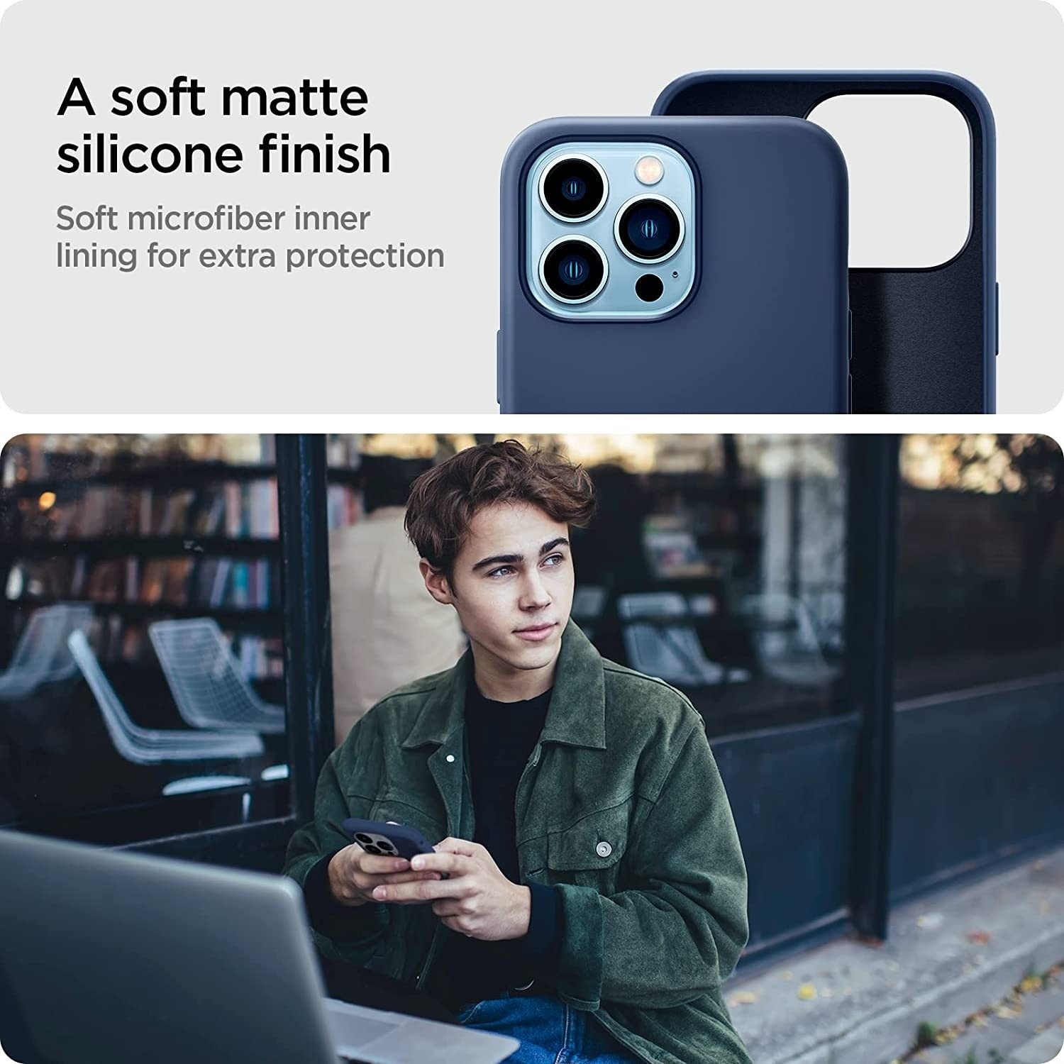 Spigen Θήκη Silicone Fit Apple iPhone 13 Pro - Navy Blue (ACS03285)