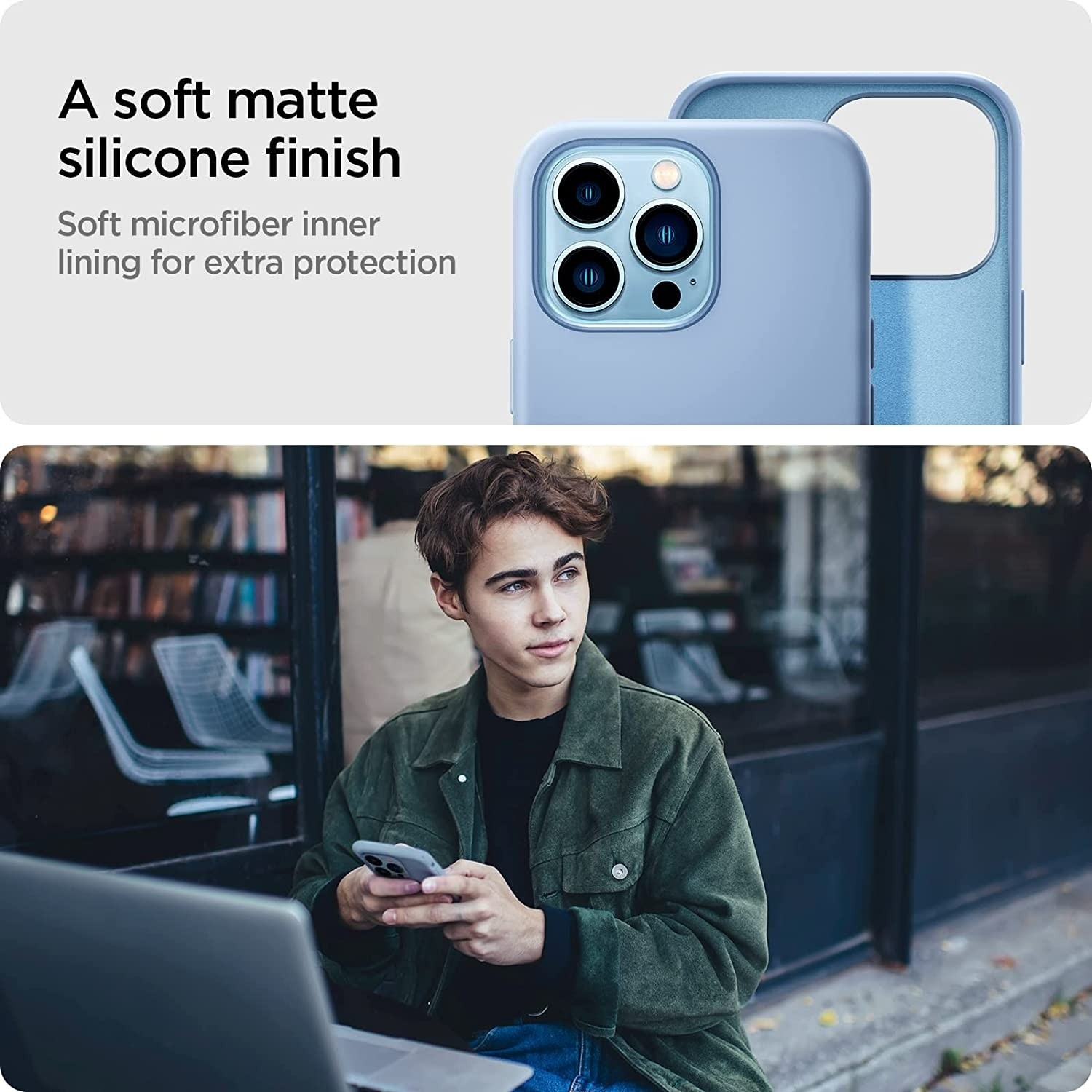 Spigen Θήκη Silicone Fit Apple iPhone 13 Pro - Sierra Blue (ACS03908)