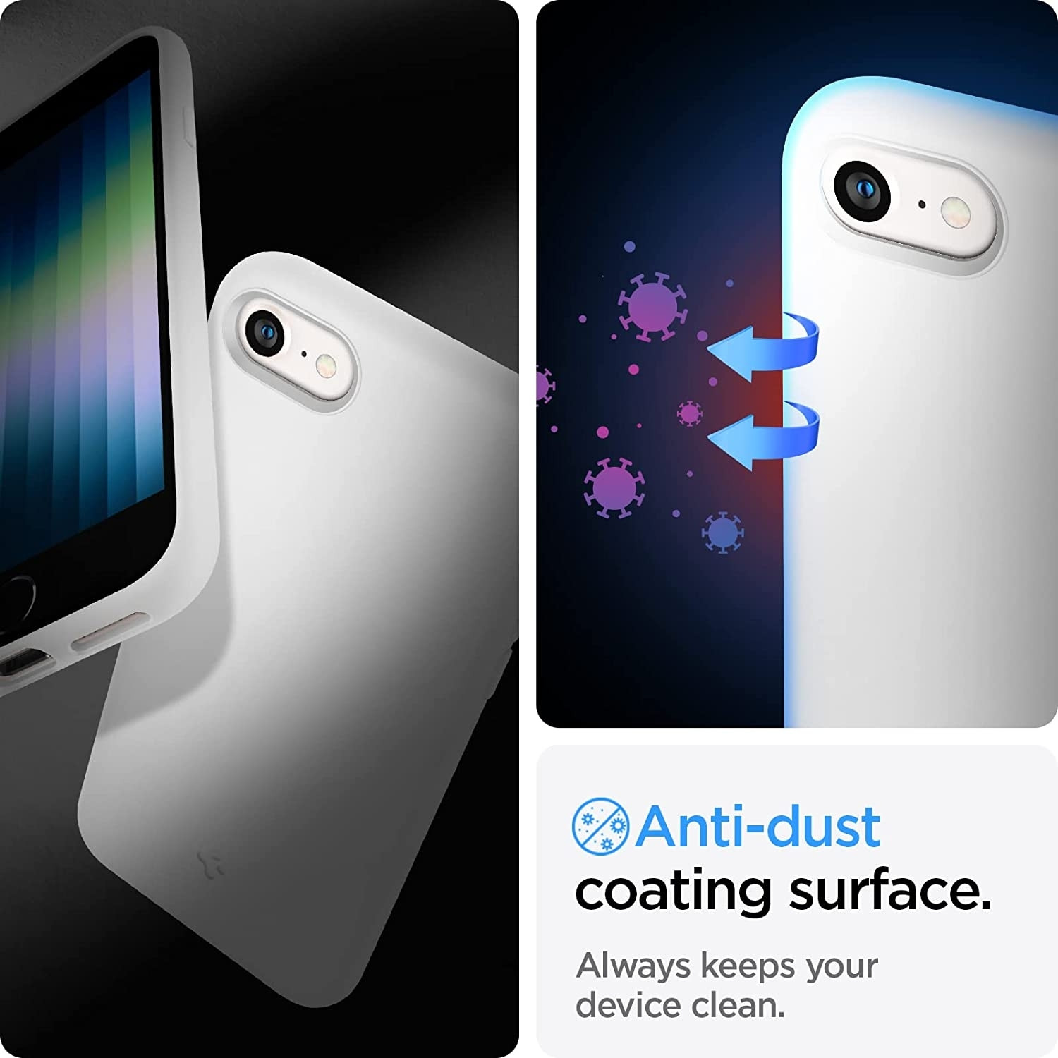 Spigen Θήκη Silicone Fit Apple iPhone SE 2022 / 2020 / 8 / 7 - White (ACS04351)
