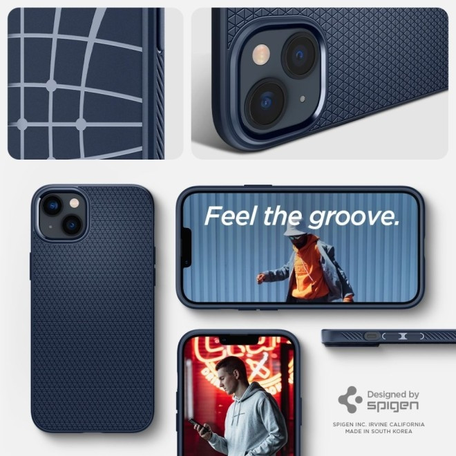 Spigen Θήκη Σιλικόνης Liquid Air - Apple iPhone 14 - Navy Blue (ACS05038)