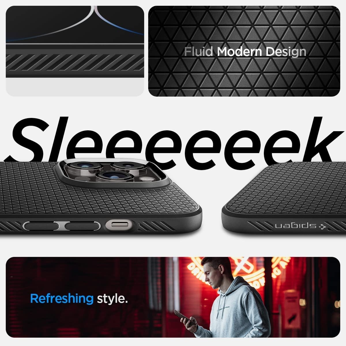 Spigen Θήκη Σιλικόνης Liquid Air - Apple iPhone 14 Pro - Matte Black (ACS04957)
