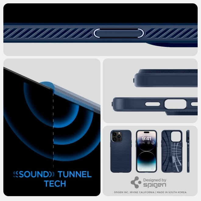 Spigen Θήκη Σιλικόνης Liquid Air - Apple iPhone 14 Pro - Navy Blue (ACS04958)